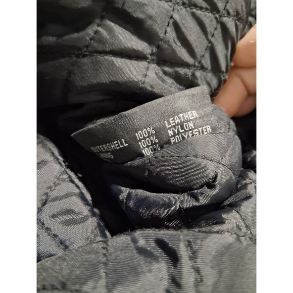 Y2k Vintage Chrome Womens size 8 Leather Moto Riding Fonzy Zip Rock Jacket Goth - Picture 13 of 16